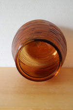 Ribbed Amber Glass Vase