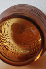 Ribbed Amber Glass Vase