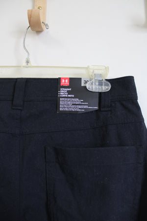 NEW Under Armour Storm Water Repellant Loose Fit Straight Dark Navy Blue Pant | 30X32