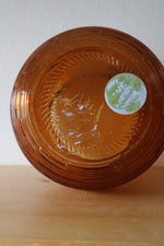 Ribbed Amber Glass Vase