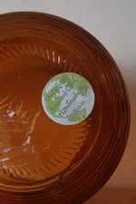 Ribbed Amber Glass Vase