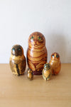 Wooden Painted Cats Russian Stacking Doll