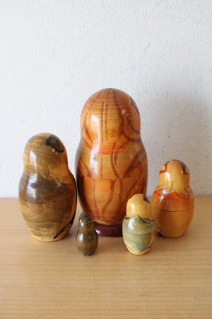 Wooden Painted Cats Russian Nesting Doll