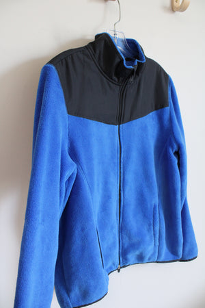 Danskin Now Blue and Black Full Zip Fleece | XL