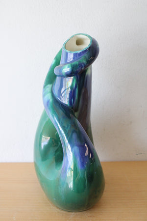 Royal Haeger Blue Green Cobra Vase