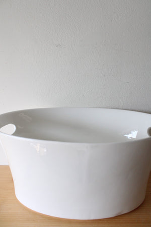HB Large White Ceramic Oval Serving Dish