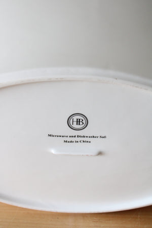 HB Large White Ceramic Oval Serving Dish