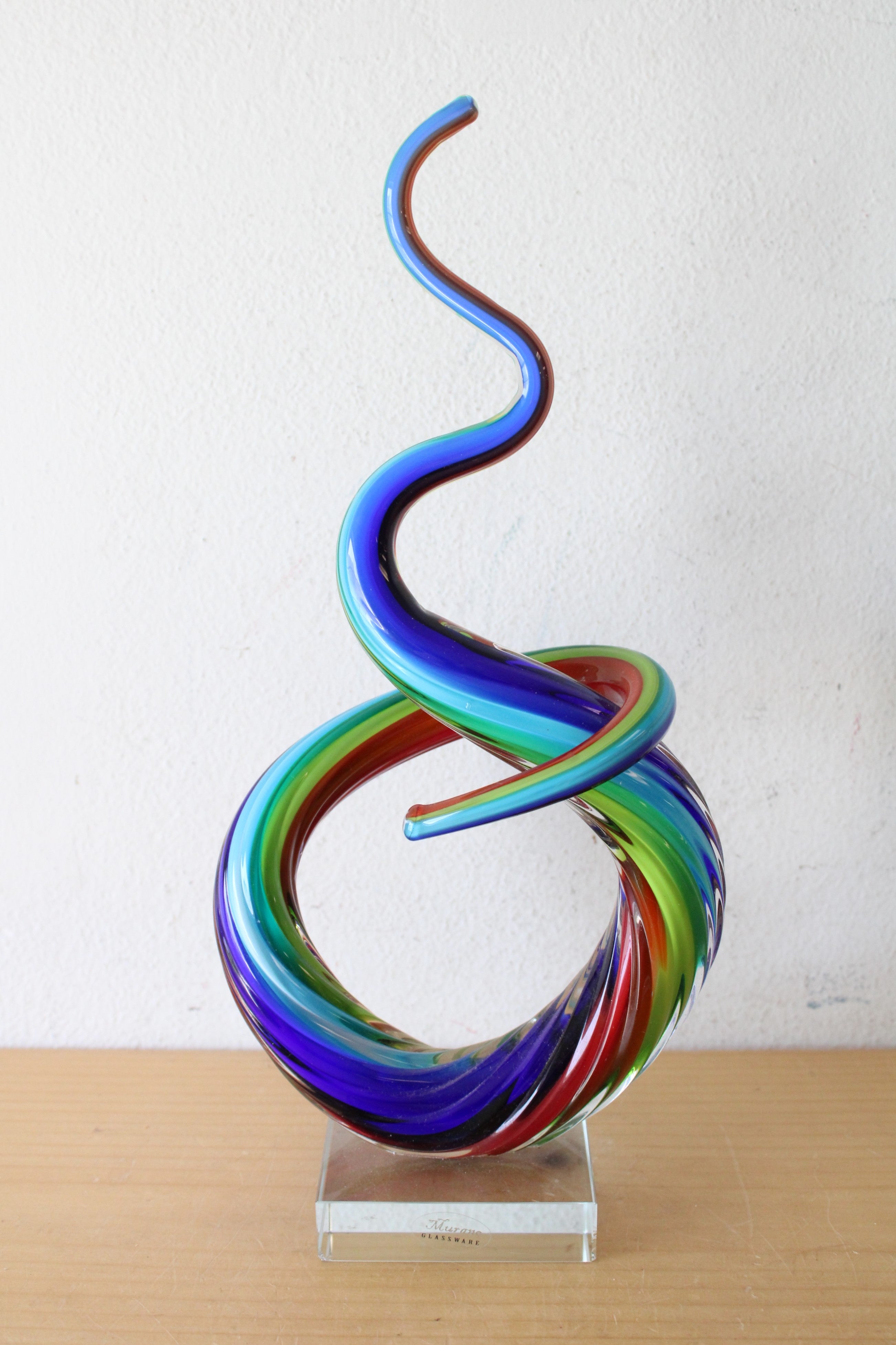 Murano Glassware Multi-Colored Swirl Sculpture