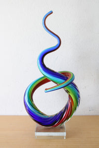 Murano Glassware Multi-Colored Swirl Sculpture