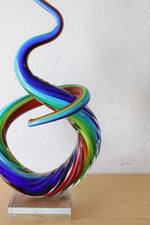 Murano Glassware Multi-Colored Swirl Sculpture