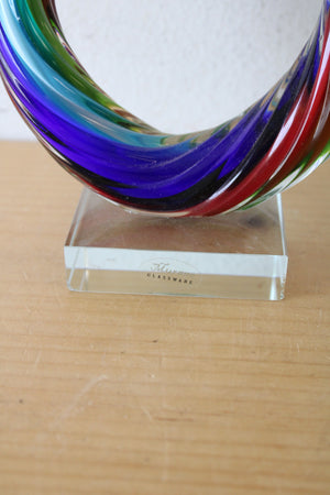 Murano Glassware Multi-Colored Swirl Sculpture