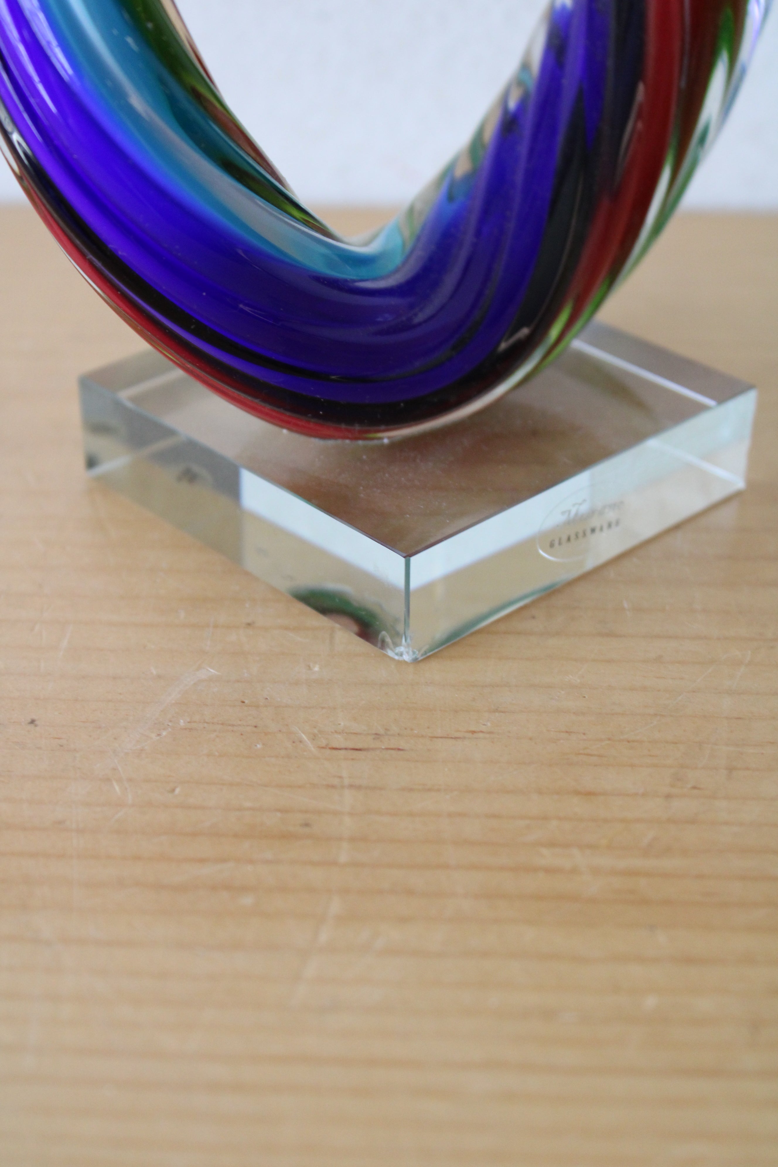 Murano Glassware Multi-Colored Swirl Sculpture