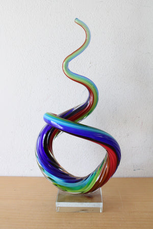 Murano Glassware Multi-Colored Swirl Sculpture