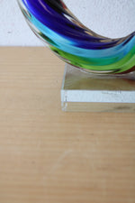 Murano Glassware Multi-Colored Swirl Sculpture