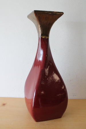 Red & Brown Twisted Ceramic Candle Holder