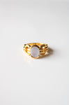 Blue Lace Agate Gold Chain Design Ring | Size 8