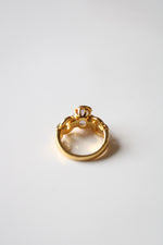 Blue Lace Agate Gold Chain Design Ring | Size 8