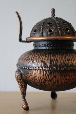 Bronze Colored Metal Hanging Incense Burner