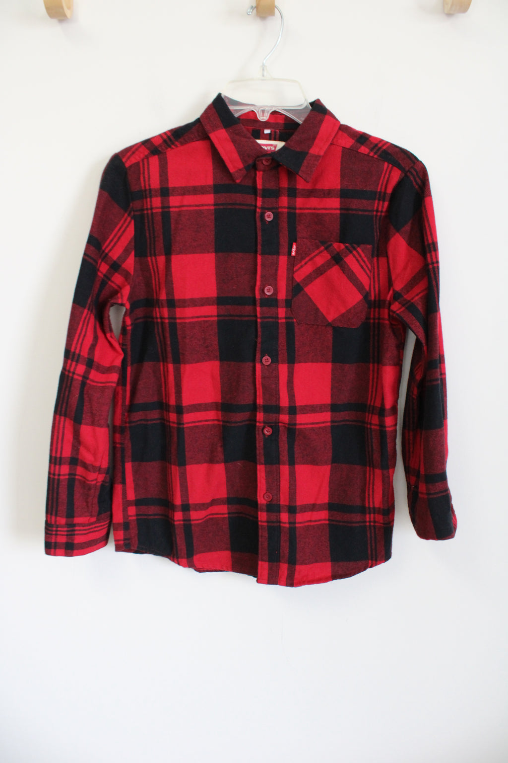 Levi's Red Black Classic Plaid Flannel | 14/16