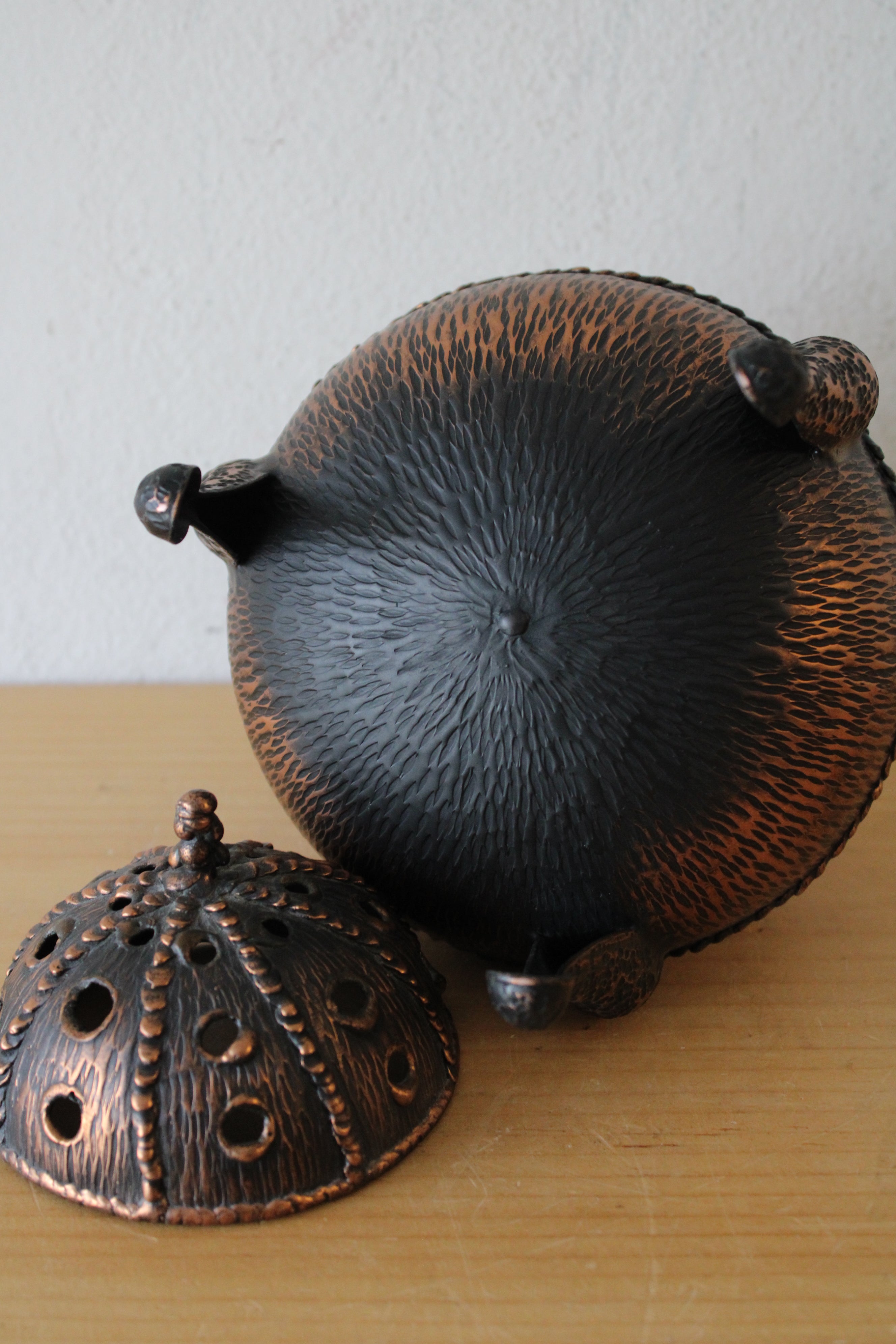 Bronze Colored Metal Hanging Incense Burner