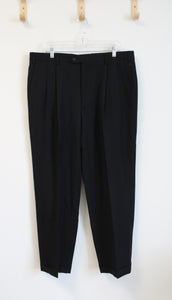 Milinea Wool Cashmere Blend Black Dress Pants | 38X30