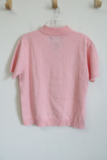 Sag Harbor Shiny Pink Mock Neck Sweater Top | S