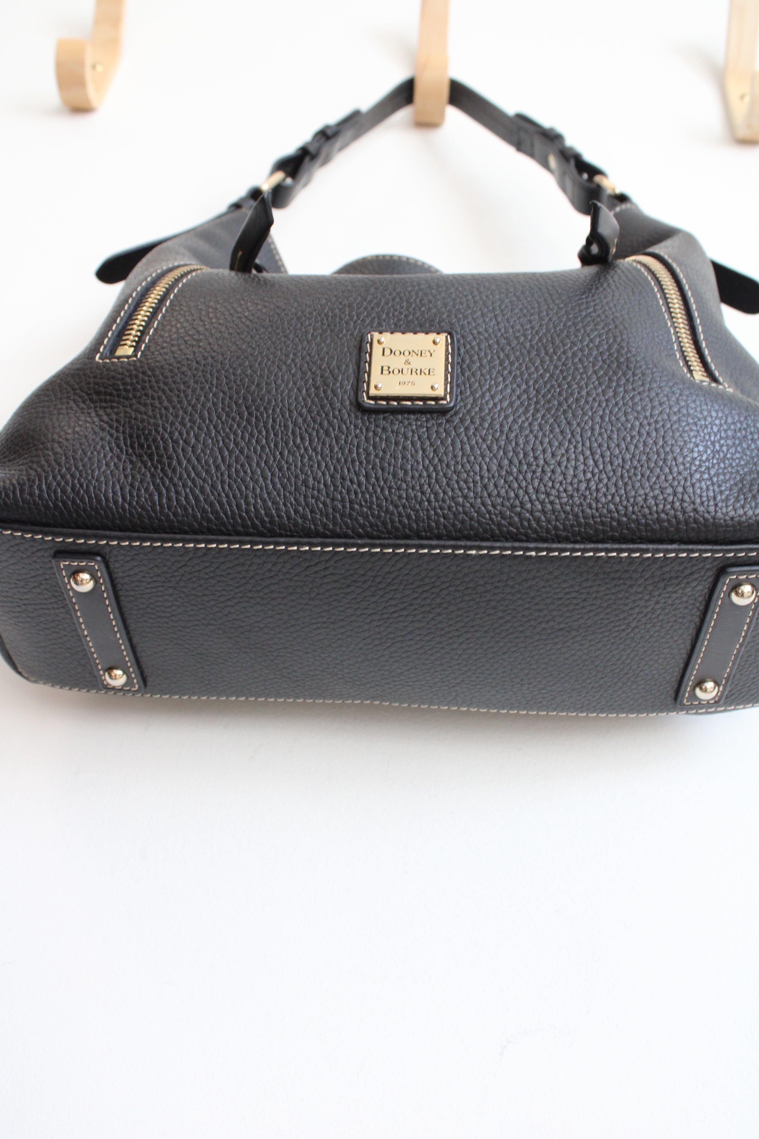 Dooney & Bourke Black Pebble Grain Cooper Hobo Purse