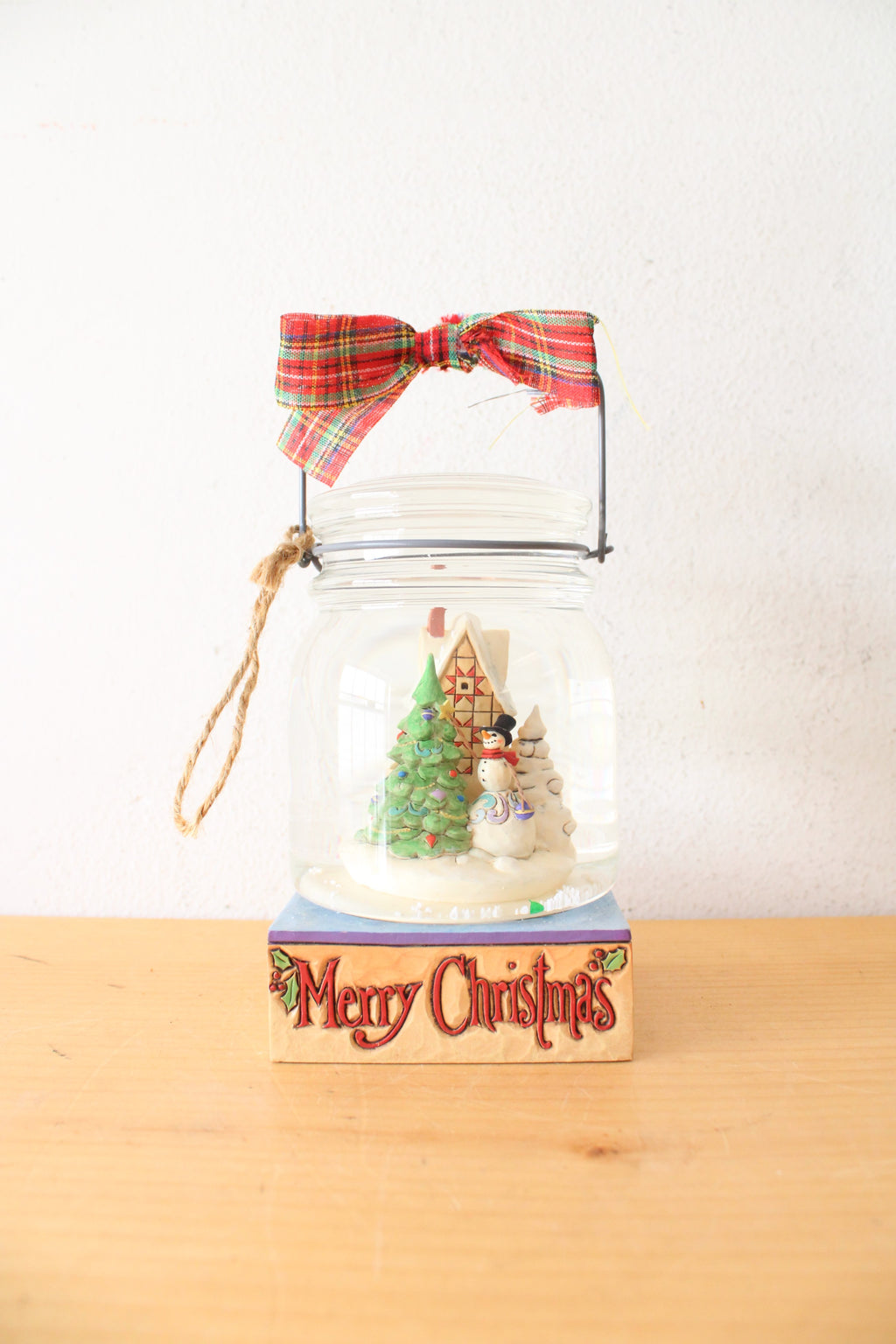 Merry Christmas Snowman Hanging Snow Globe