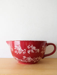 Temptations Red Floral Lace Batter Bowl