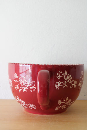 Temptations Red Floral Lace Batter Bowl