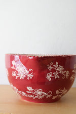 Temptations Red Floral Lace Batter Bowl