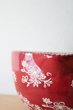 Temptations Red Floral Lace Batter Bowl