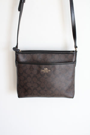 Coach Black & Brown Signature Crossbody Bag