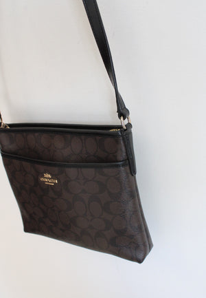 Coach Black & Brown Signature Crossbody Bag