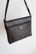 Coach Black & Brown Signature Crossbody Bag