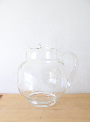 Princess House Vintage Heritage Pattern Glass Pitcher & Cup Set