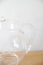 Princess House Vintage Heritage Pattern Glass Pitcher & Cup Set