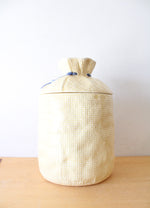 Vintage Hearth & Home Yellow Gingham Canister & Spoon Rest Set