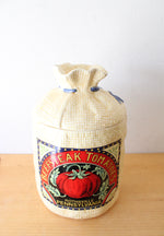 Vintage Hearth & Home Yellow Gingham Canister & Spoon Rest Set