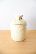 Vintage Hearth & Home Yellow Gingham Canister & Spoon Rest Set