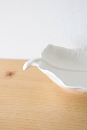 California USA 360 White Leaf Ceramic Platter
