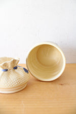 Vintage Hearth & Home Yellow Gingham Canister & Spoon Rest Set