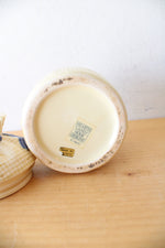 Vintage Hearth & Home Yellow Gingham Canister & Spoon Rest Set