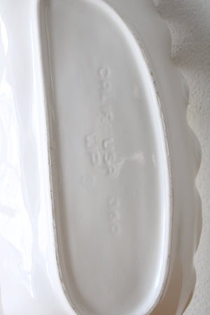 California USA 360 White Leaf Ceramic Platter