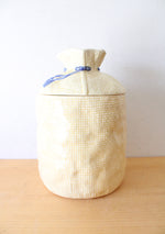 Vintage Hearth & Home Yellow Gingham Canister & Spoon Rest Set