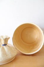 Vintage Hearth & Home Yellow Gingham Canister & Spoon Rest Set