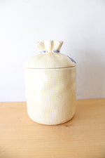 Vintage Hearth & Home Yellow Gingham Canister & Spoon Rest Set