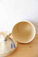 Vintage Hearth & Home Yellow Gingham Canister & Spoon Rest Set
