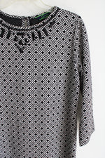 Wonder Black White Patterned Dress | S