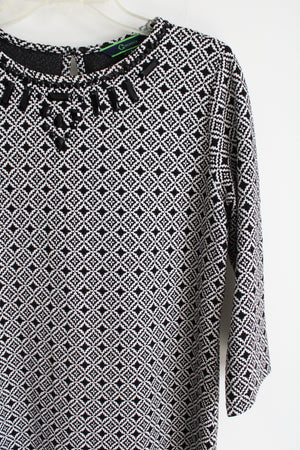 Wonder Black White Patterned Dress | S